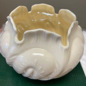 Belleek Open Fern Feather Lustre Bowl